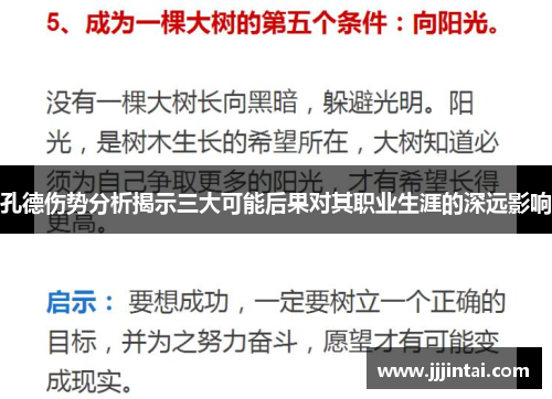 孔德伤势分析揭示三大可能后果对其职业生涯的深远影响